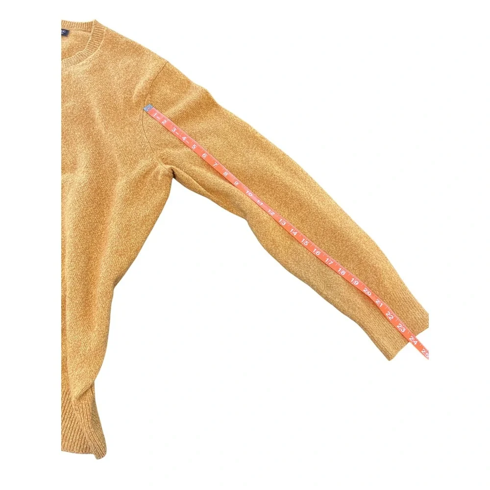 Banana Republic Mens XL Mustard Yellow 100% Extra Fine Merino Wool Sweater Italy